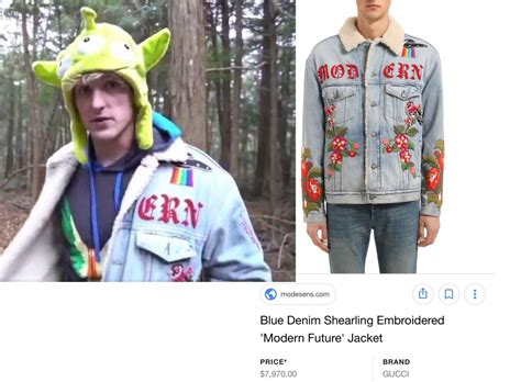 logan paul gucci jacket|gucci denim animal applique jacket.